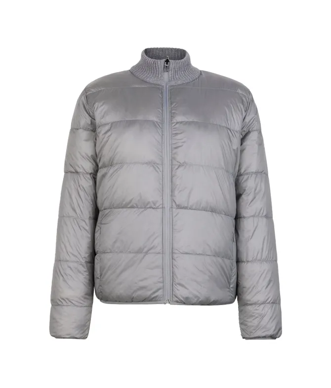 Piumino trecce reversibile in cashmere e tessuto tecnico