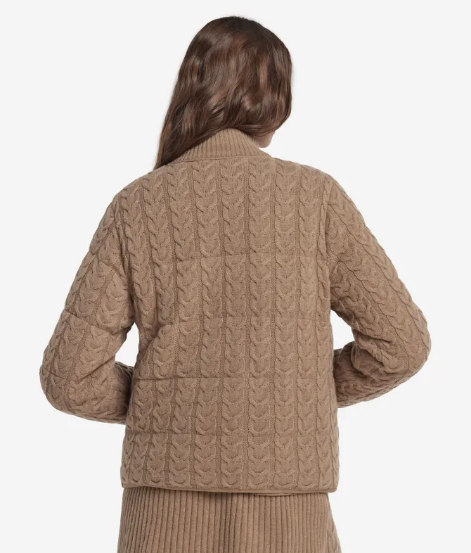 Piumino trecce reversibile in cashmere e tessuto tecnico