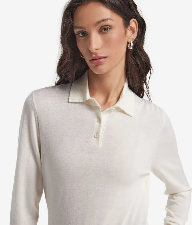 Polo a manica lunga in Cashmere Ultrafine