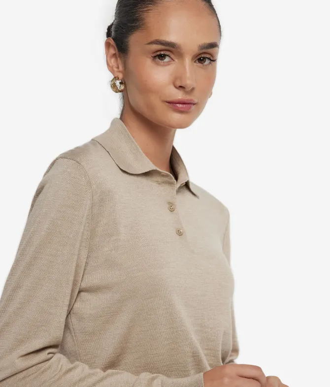 Polo a manica lunga in Cashmere Ultrafine