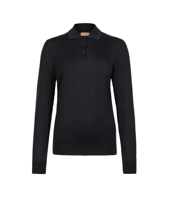 Polo a manica lunga in Cashmere Ultrafine