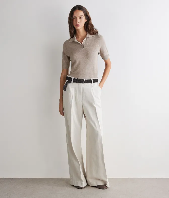 Polo in lino cotone