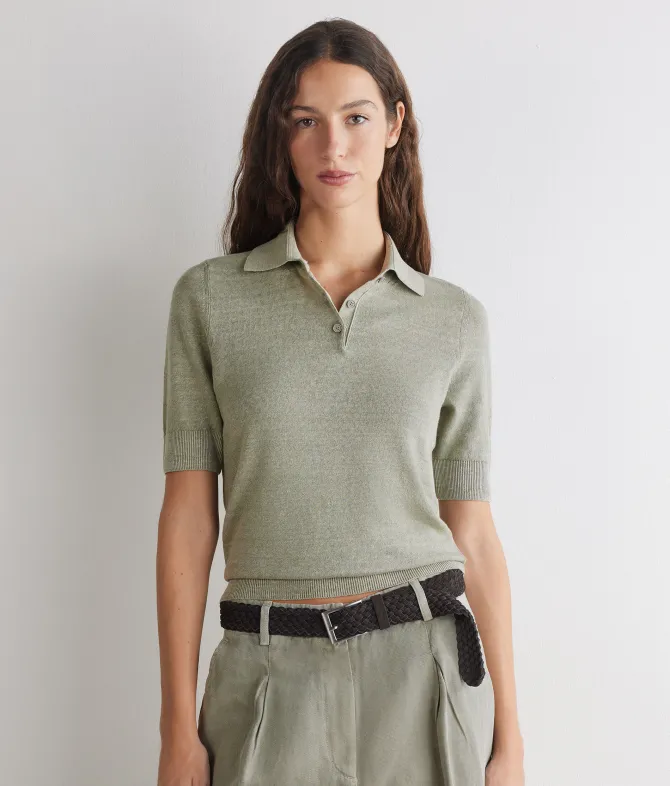 Polo in lino cotone