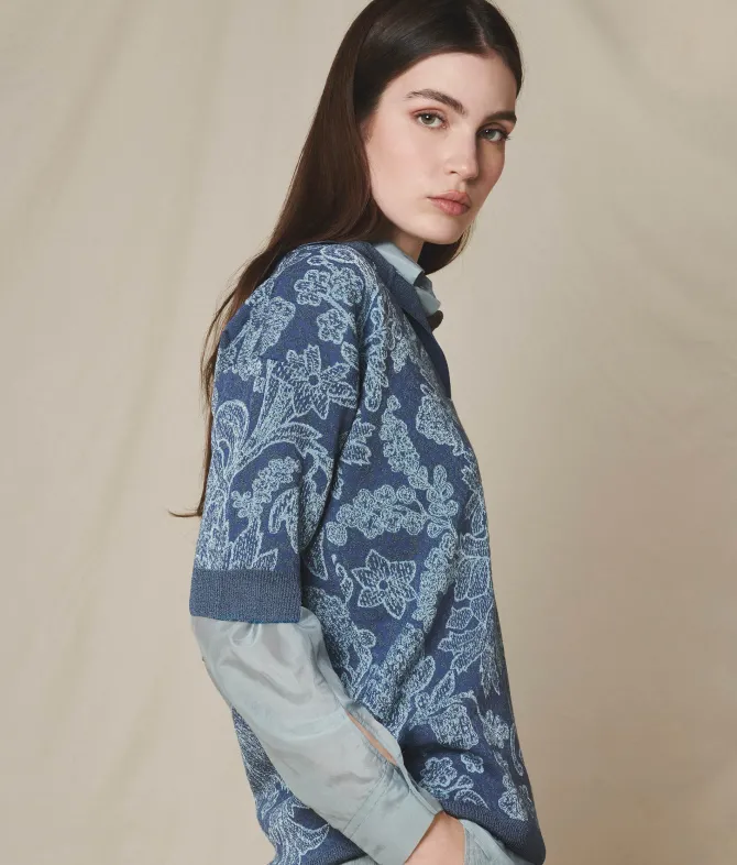 Polo jacquard botanico
