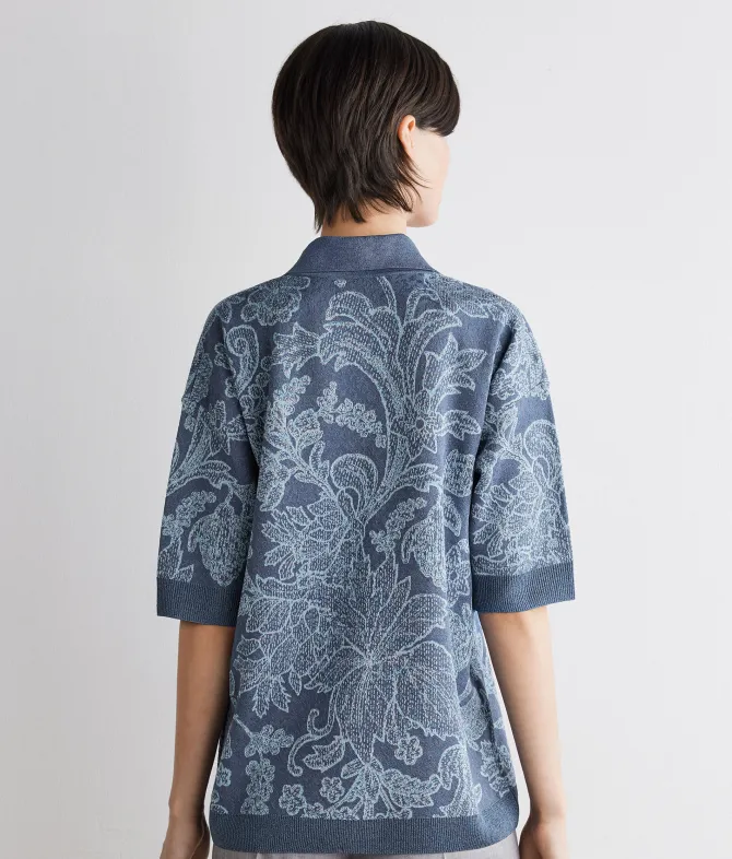 Polo jacquard botanico