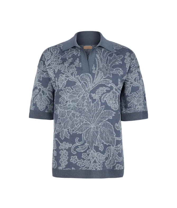 Polo jacquard botanico