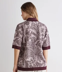 Polo jacquard botanico