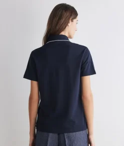 Polo piquet in cotone e seta