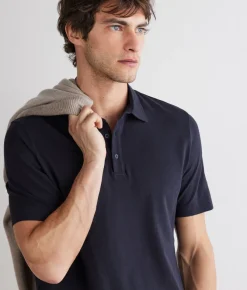 Polo piquet in cotone seta