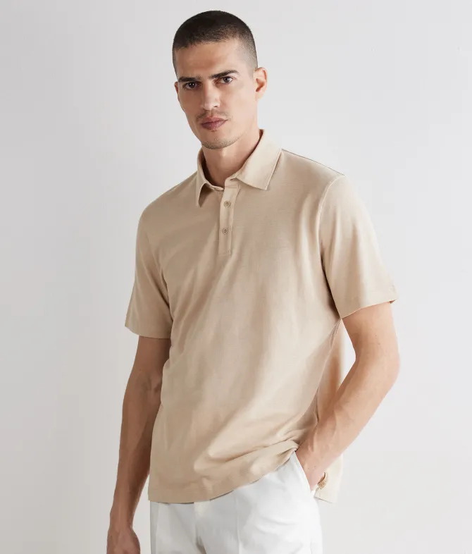 Polo piquet in cotone seta