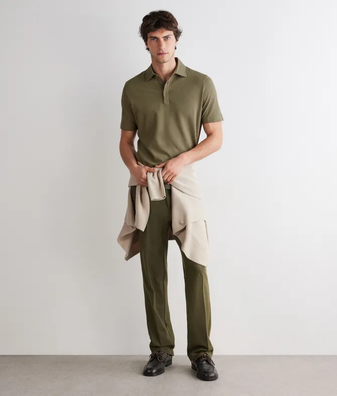 Polo piquet in cotone seta