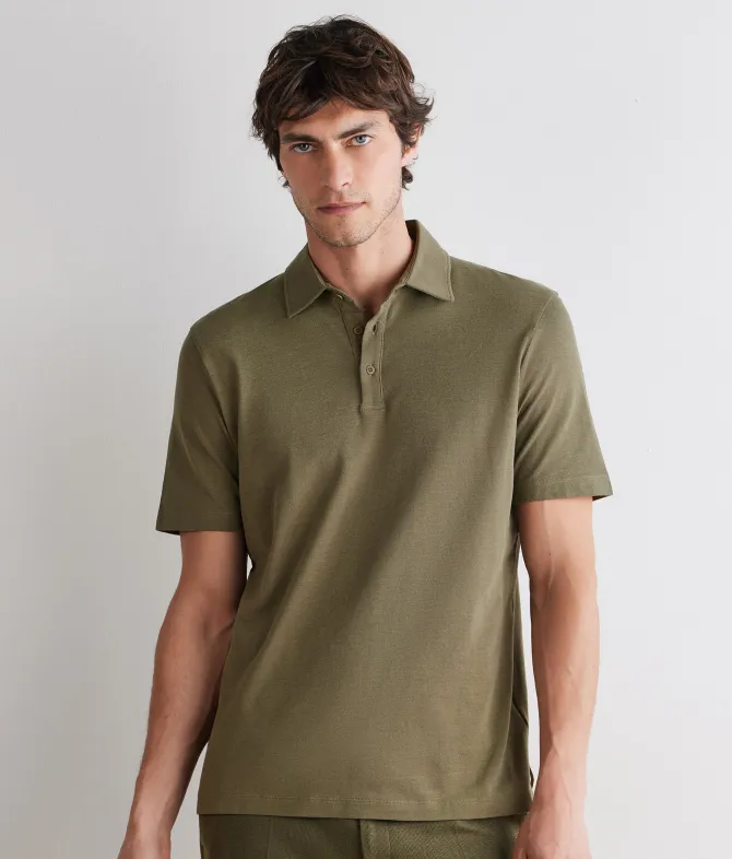 Polo piquet in cotone seta