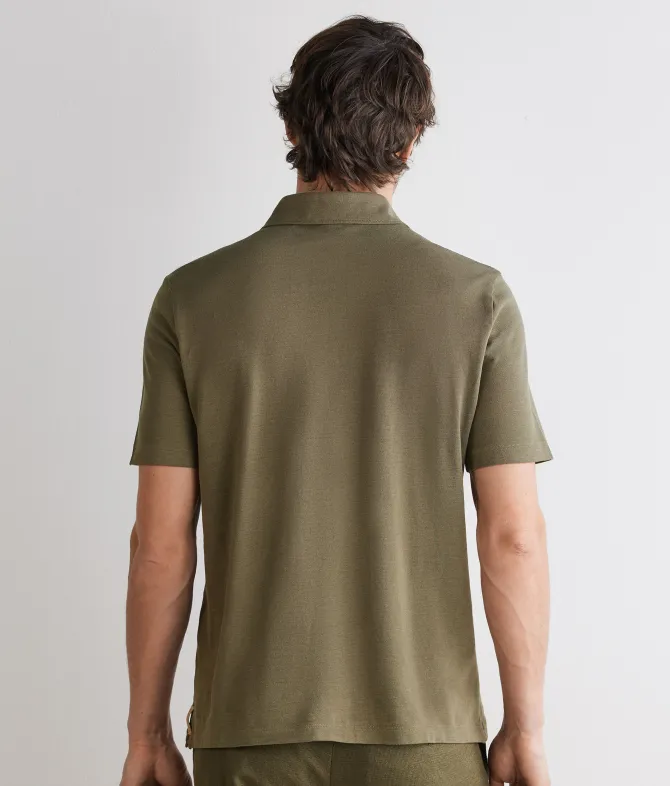 Polo piquet in cotone seta