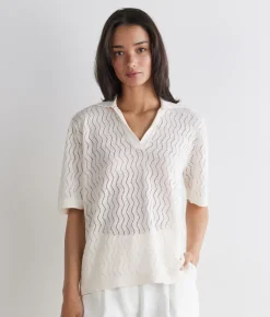 Polo punto onda in lino cotone