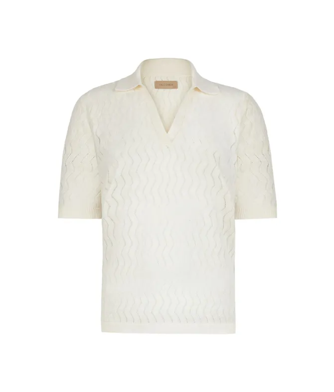Polo punto onda in lino cotone