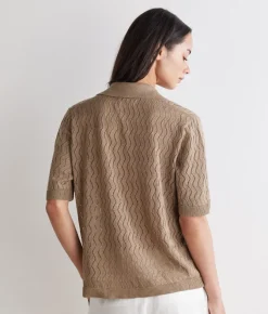 Polo punto onda in lino cotone
