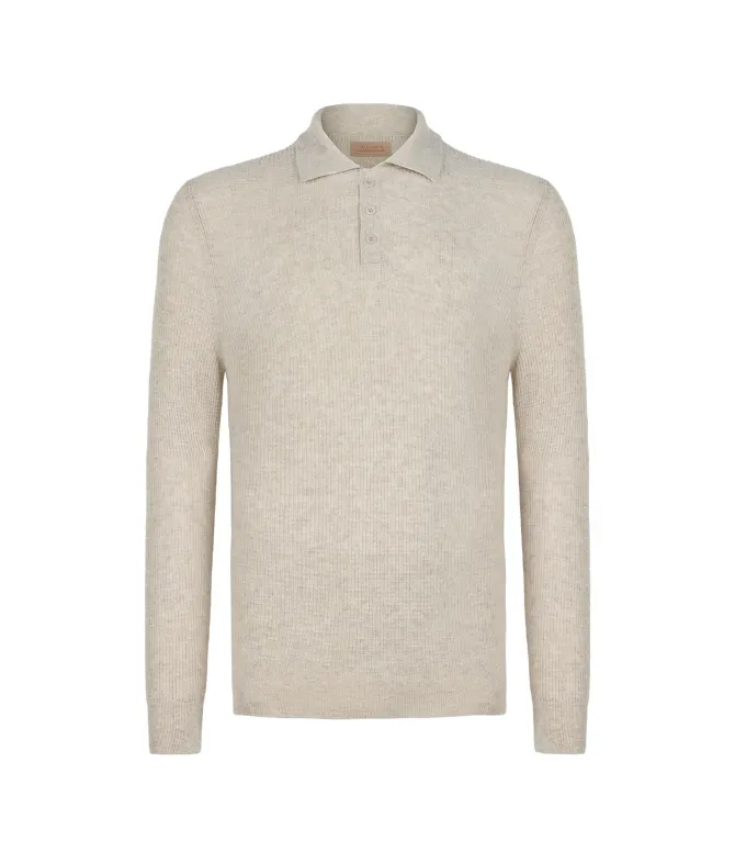 Polo punto waffle in Cashmere Ultrasoft
