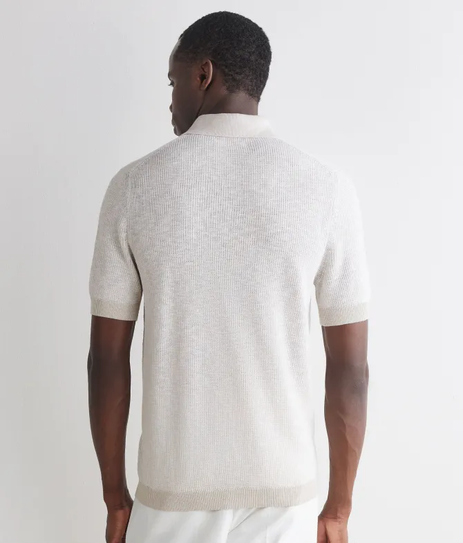 Polo punto waffle in cotone