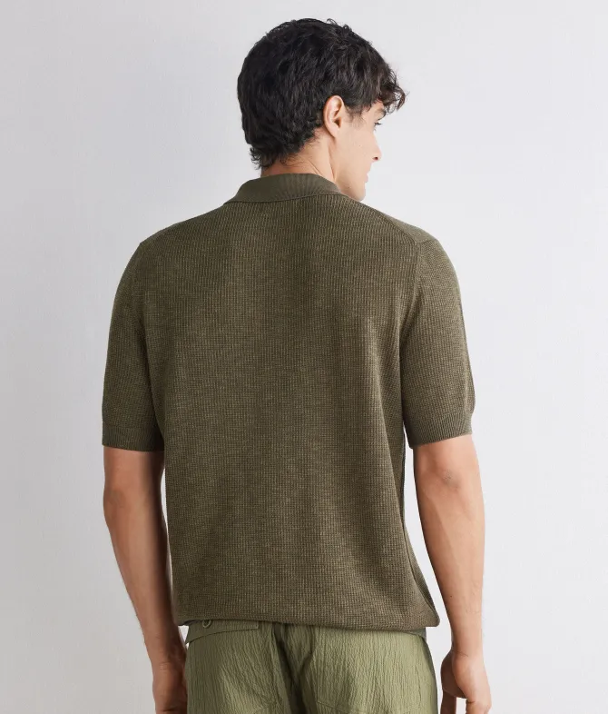 Polo punto waffle in cotone