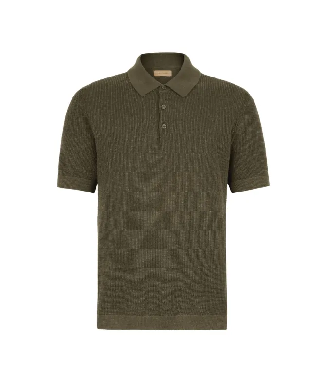 Polo punto waffle in cotone
