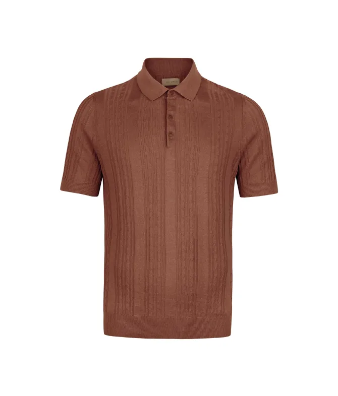 Polo trecce coste in lino e cotone