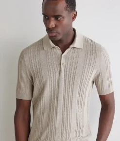 Polo trecce coste in lino e cotone
