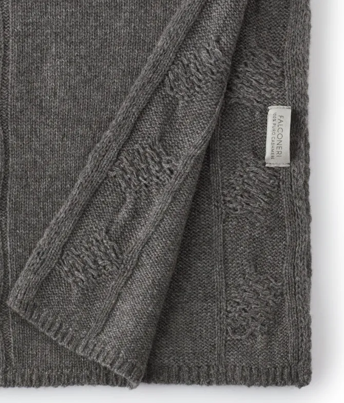 Sciarpa con trecce e strass in Cashmere Ultrasoft