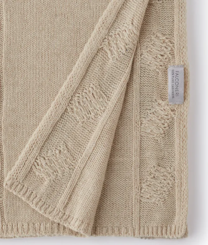Sciarpa con trecce e strass in Cashmere Ultrasoft