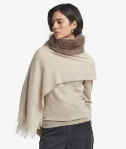 Sciarpa in cashmere con pelliccia