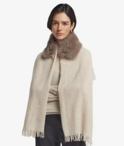 Sciarpa in cashmere con pelliccia