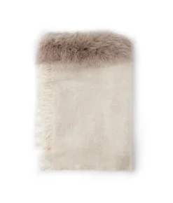 Sciarpa in cashmere con pelliccia