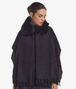Sciarpa in cashmere con pelliccia