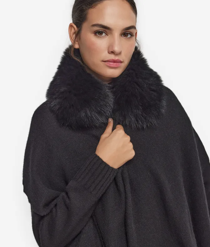 Sciarpa in cashmere con pelliccia