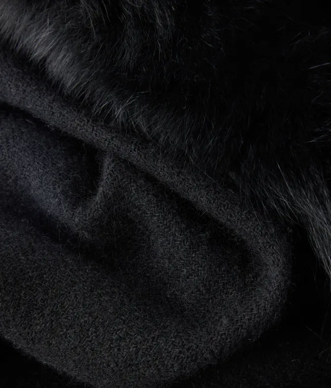 Sciarpa in cashmere con pelliccia