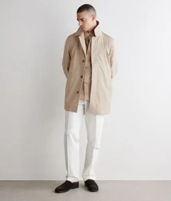 Trench tecnico in cotone e cashmere