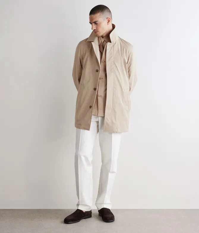 Trench tecnico in cotone e cashmere