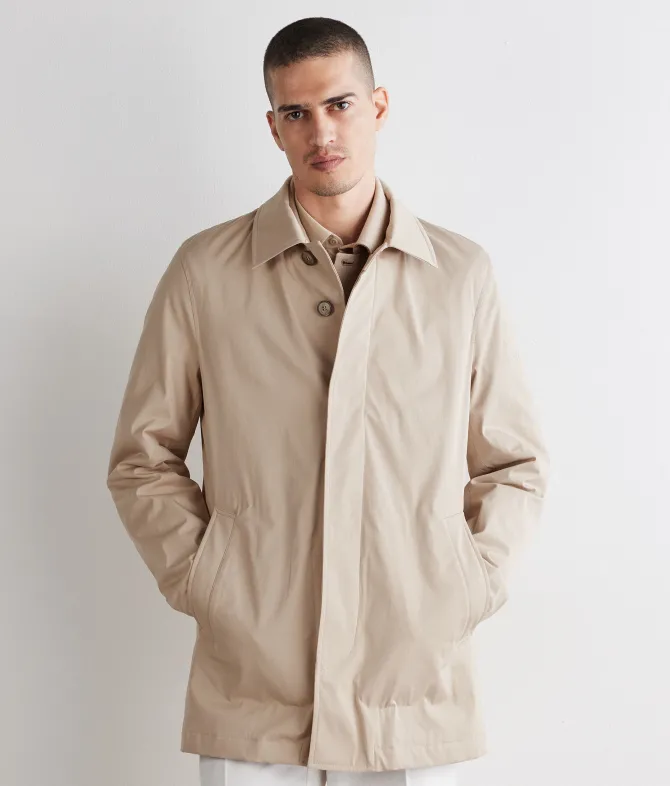Trench tecnico in cotone e cashmere