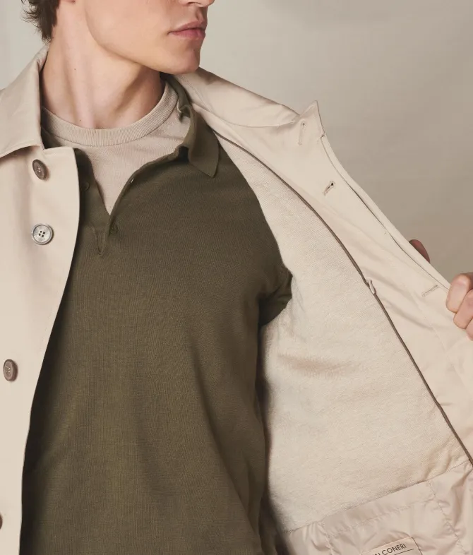 Trench tecnico in cotone e cashmere