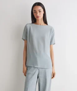 T-shirt barchetta in seta e modal