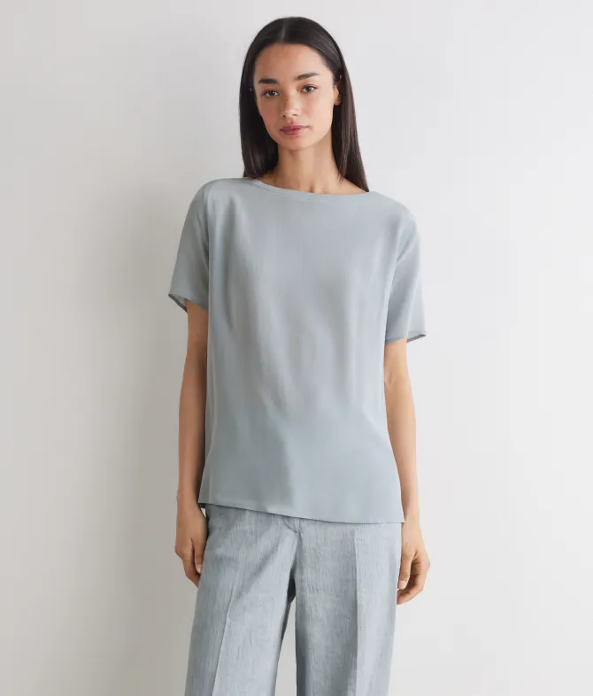 T-shirt barchetta in seta e modal