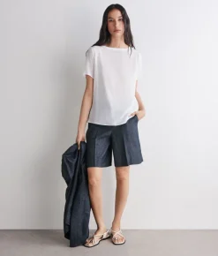 T-shirt barchetta in seta e modal