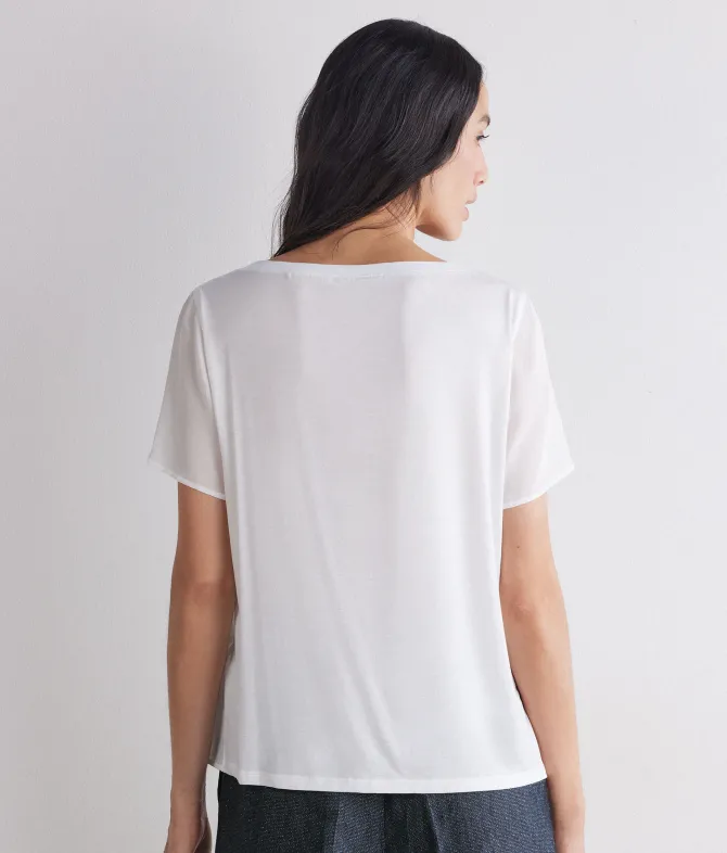 T-shirt barchetta in seta e modal