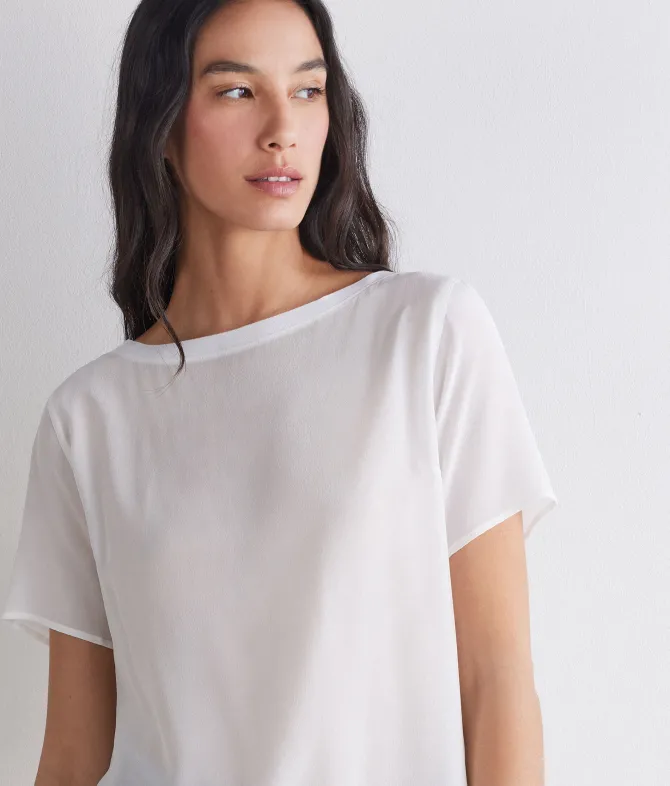 T-shirt barchetta in seta e modal