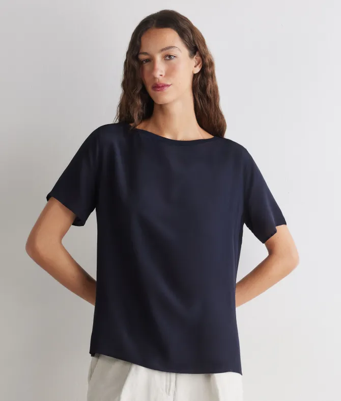 T-shirt barchetta in seta e modal