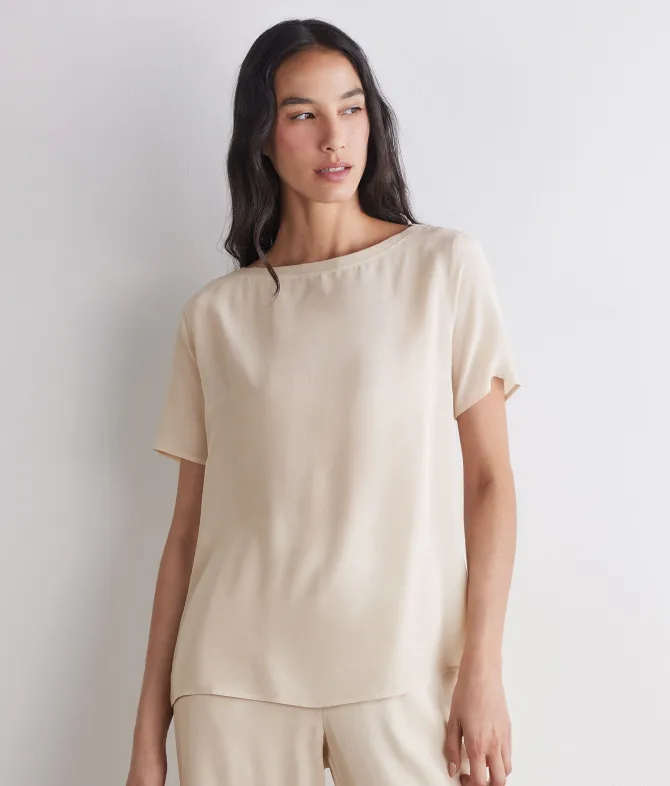 T-shirt barchetta in seta e modal