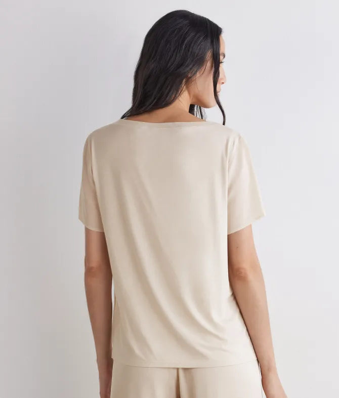 T-shirt barchetta in seta e modal