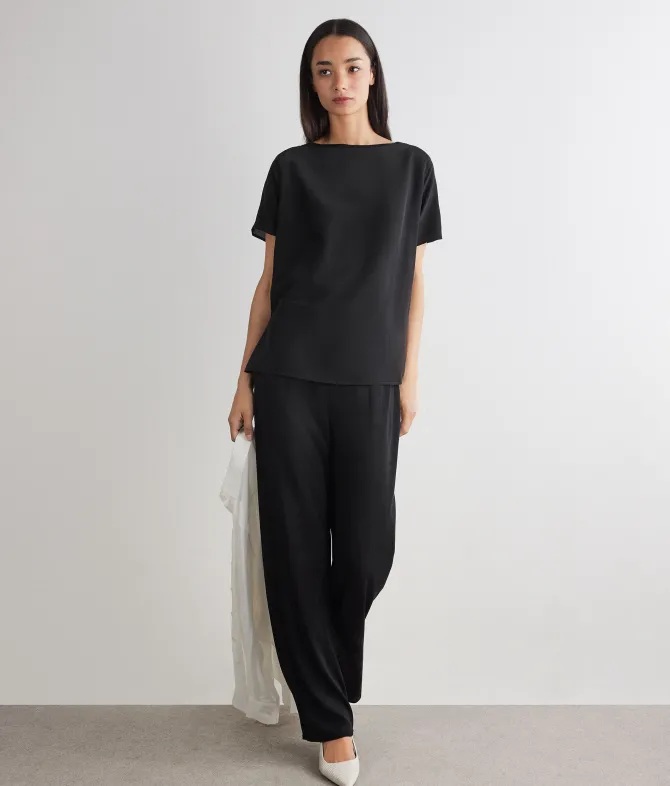 T-shirt barchetta in seta e modal