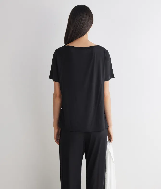 T-shirt barchetta in seta e modal