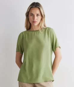 T-shirt barchetta in seta e modal