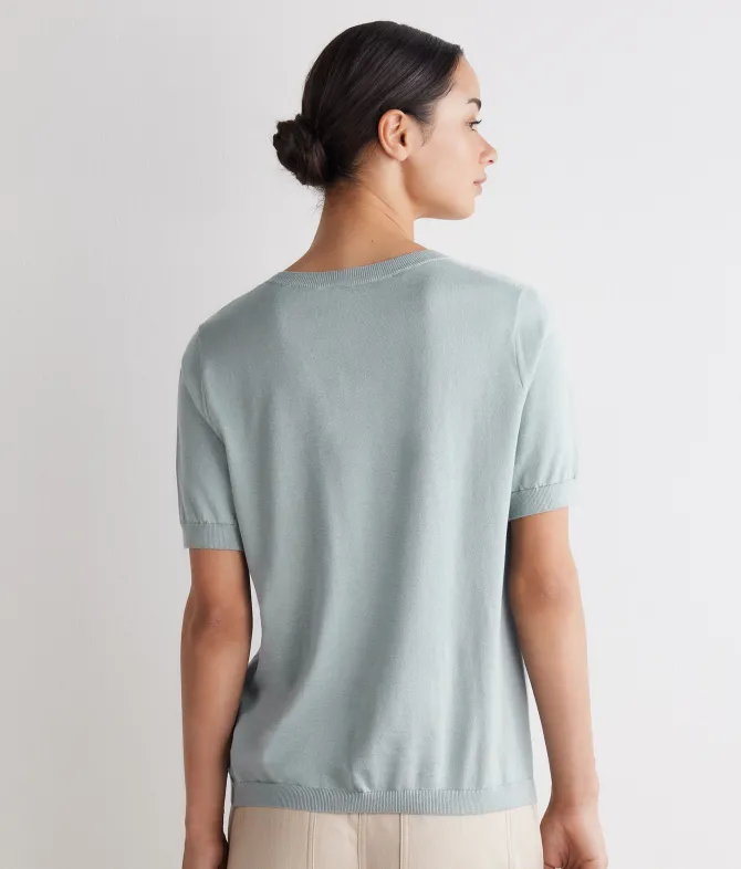 T-Shirt con scollo a V in cotone fresh